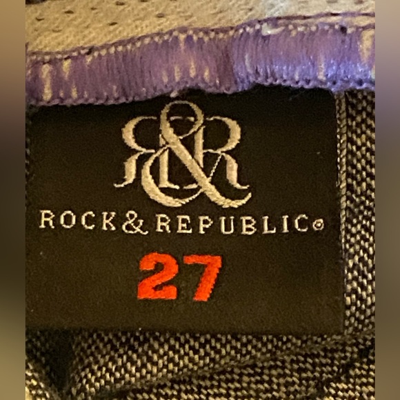 Rock & Republic Women’s Jeans Bootcut Stretch Flare Dark Blue Wash Sz 27 on tag - Picture 9 of 11